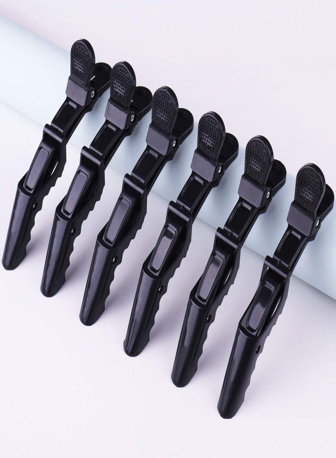 GLAMFIELDS 12 pcs Black Alligator Hair Clips for Women Styling Sectioning Salon, Professional Durable Non-slip Plastic Grip Clip for Hair Cutting Wide Teeth & Double-Hinged Design - Image 4
